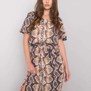 Beige dress with Meriem prints