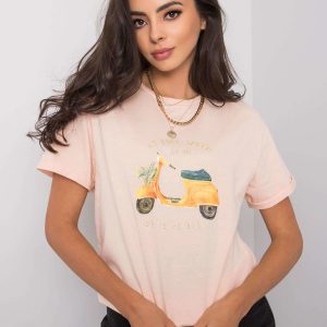 Salmon t-shirt with print Lucienne