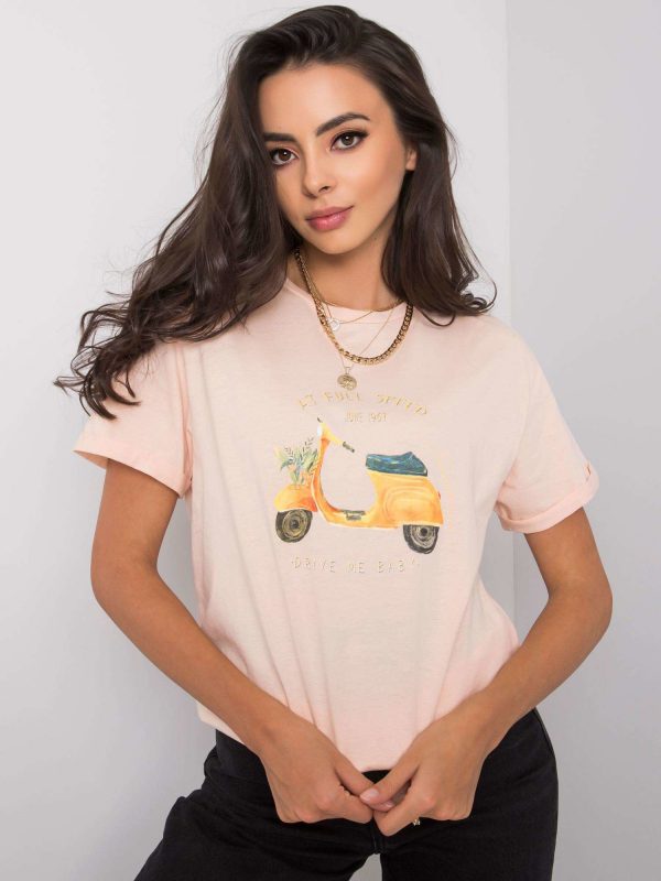 Salmon t-shirt with print Lucienne