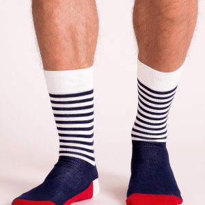 Ecru-navy men's socks