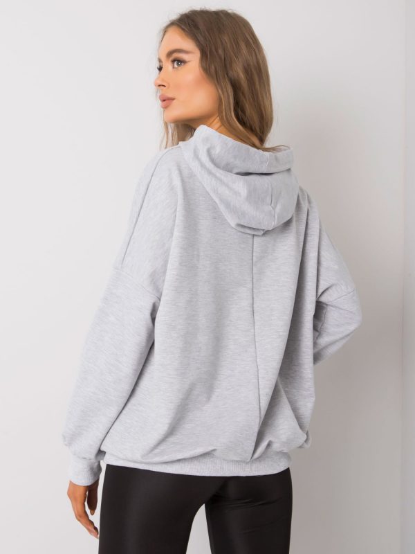 Anahita light grey melange kangaroo sweatshirt