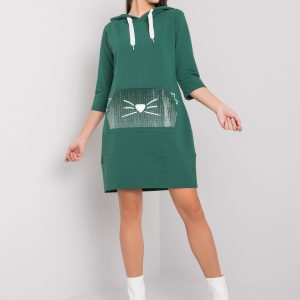 Dark Green Sweatshirt Dress Anne