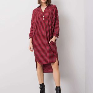 Axelle RUE PARIS red and black plaid dress