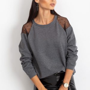 Dark Grey Sweatshirt Say