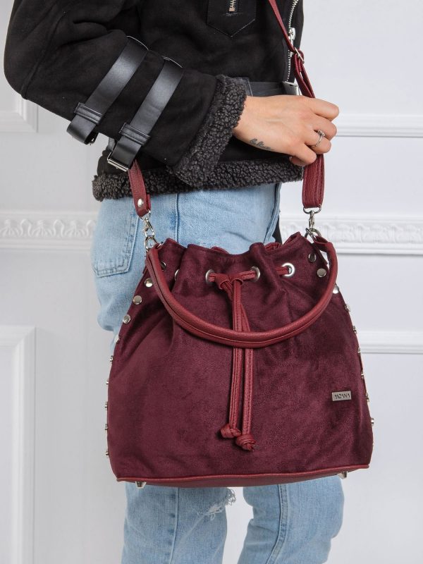 Burgundy bag bag made of eco leather