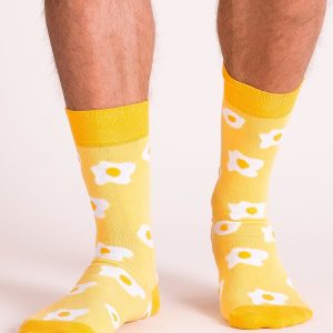 Yellow Cotton Mens Socks