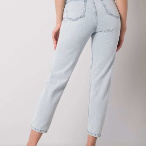 Light blue mom jeans with Alexa holes