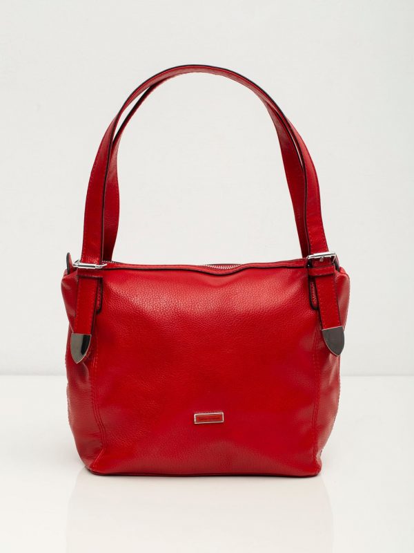 Women's red bag made of eco leather