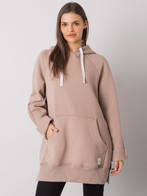 Dark beige kangaroo sweatshirt Arno RUE PARIS