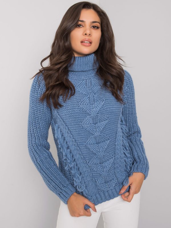 Dark blue women's turtleneck sweater Winchester RUE PARIS