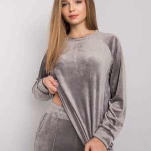 Grey Velour Two Piece Kimberly Set