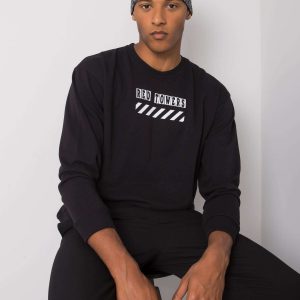 Men's black sweatshirt with print Maxton LIWALI