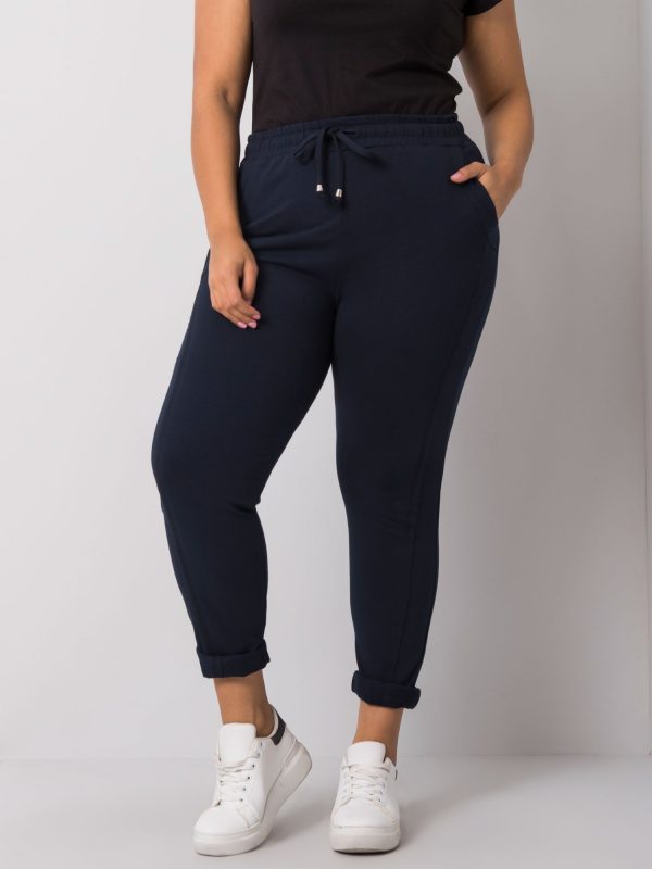 Navy blue plus size sweatpants Alva