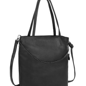 Black large bag made of eco-leather LUIGISANTO