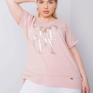 Dirty pink plus size blouse with Heidi appliques