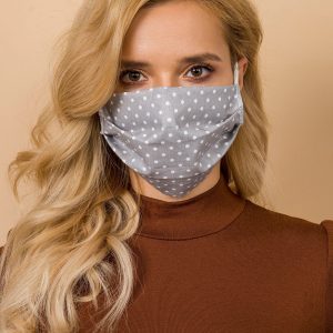 Grey polka dot reusable mask