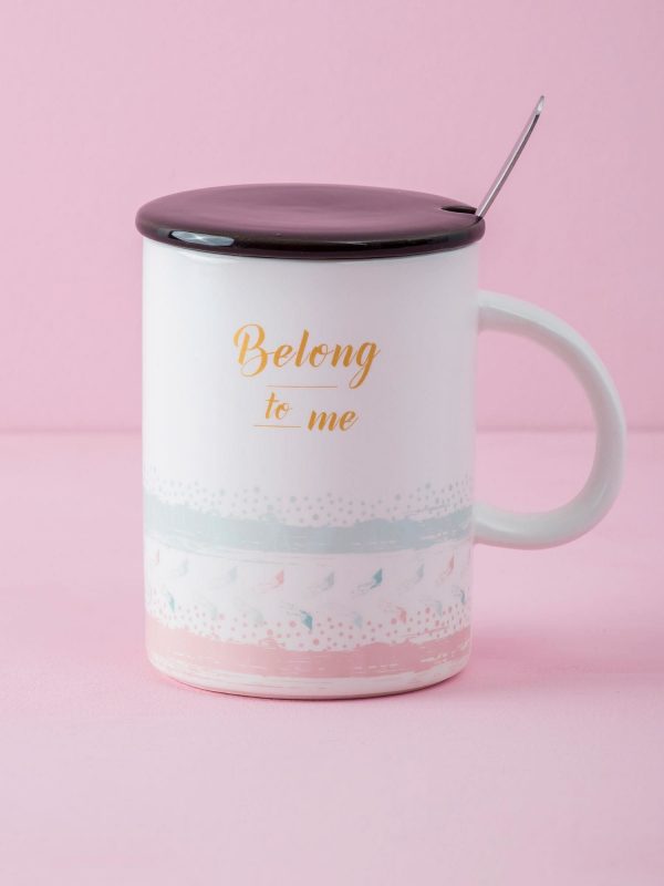 Ecru mug with teaspoon