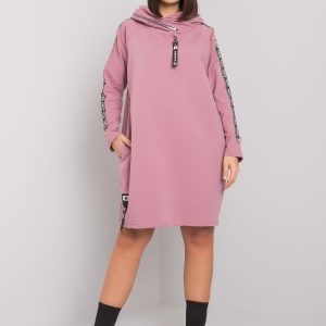 Lorcan Dirty Pink Plus Size Hooded Dress