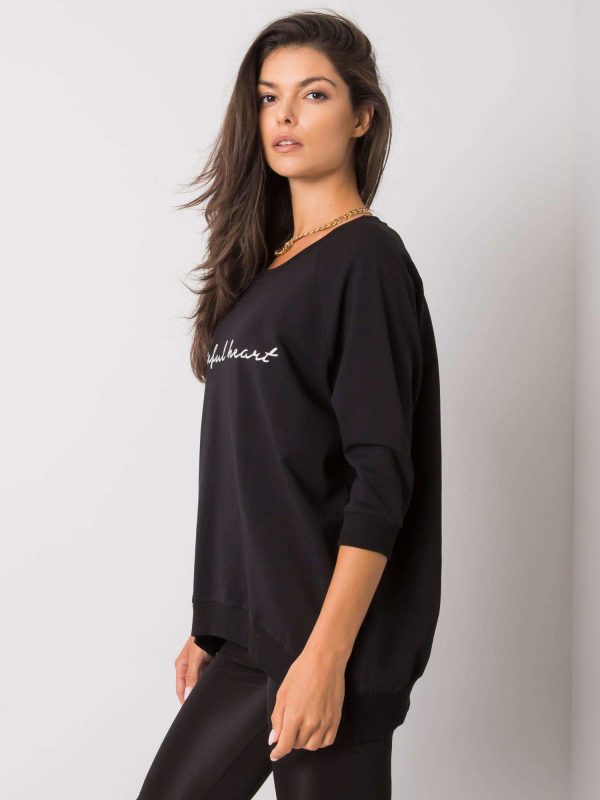 Black Hooded Sweatshirt Karissa RUE PARIS