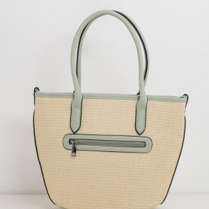 Beige and mint bag with braid