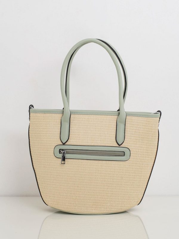 Beige and mint bag with braid