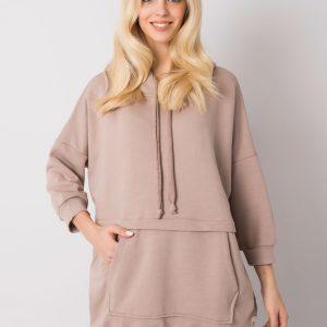 Dark beige long sweatshirt Grace