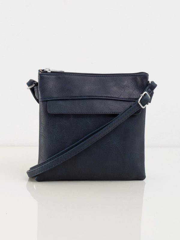 Navy blue postbag with long strap