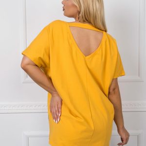 Dark yellow plus size blouse Jelissa