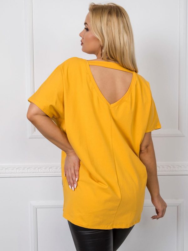 Dark yellow plus size blouse Jelissa