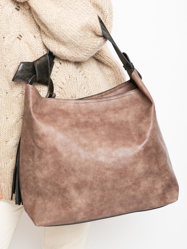 Brown eco-leather urban bag