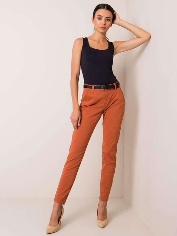 Light Brown Crush Trousers