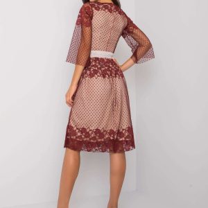 Burgundy Timberly Evening Dress