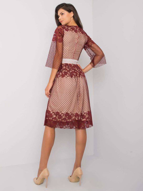 Burgundy Timberly Evening Dress