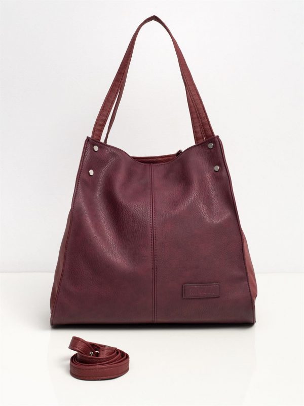 Burgundy faux leather bag