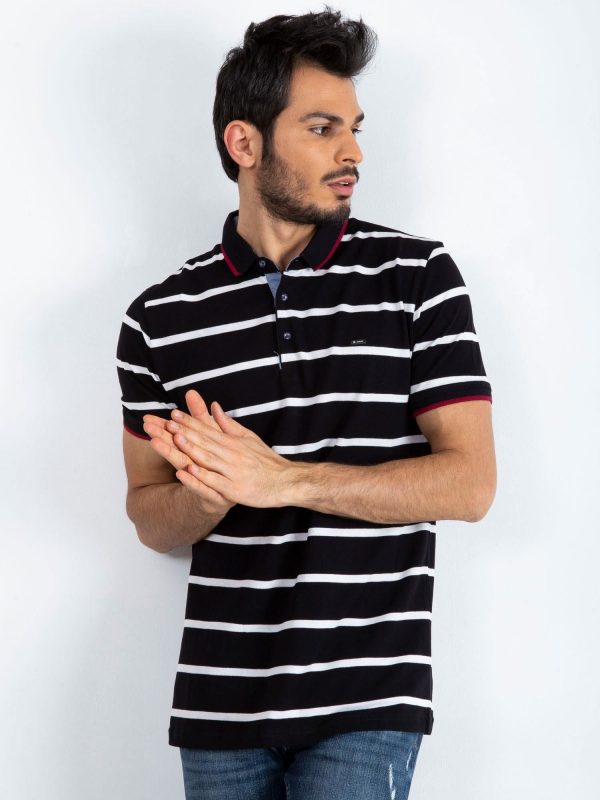 Black Men's Throwback Polo Shirt