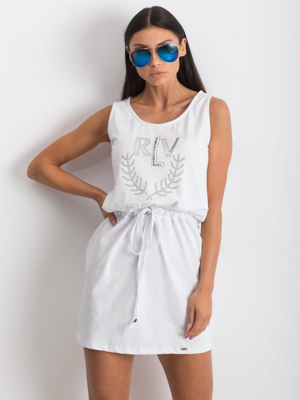 White Embellishment Dress