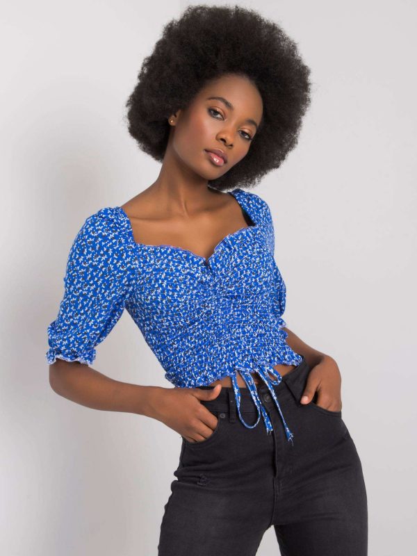 Blue blouse with patterns Layne RUE PARIS