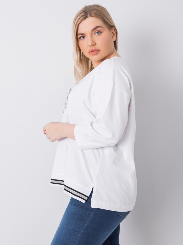 White blouse plus size Liv