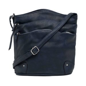 Navy blue eco leather bag