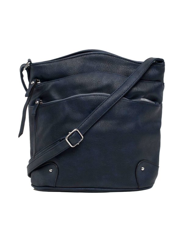 Navy blue eco leather bag