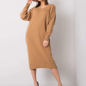 Dark beige knitted dress Amrita RUE PARIS