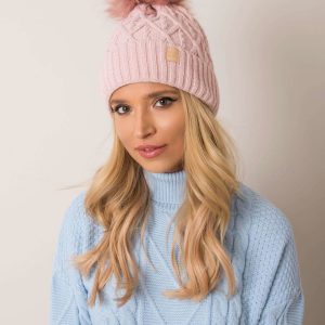 Pale pink hat with pompom RUE PARIS