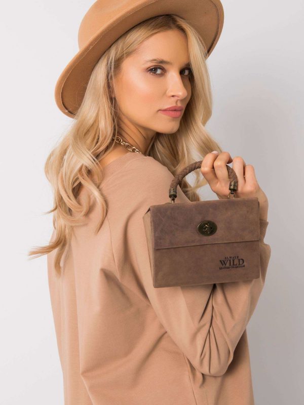 Brown Triangle Leather Handbag