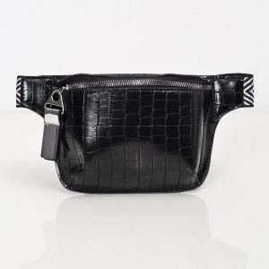 Black sachet with patterned belt