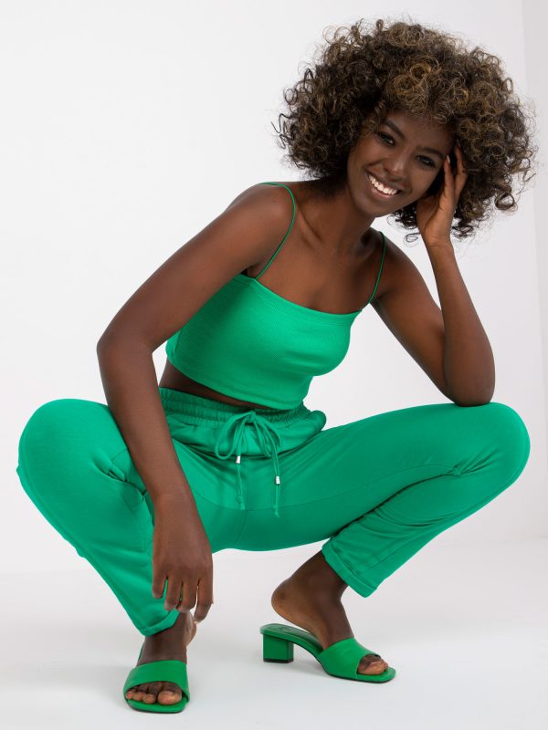 Green cotton sweatpants Approachable