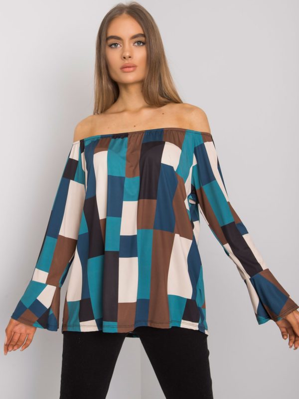 Dark blue patterned Spanish blouse Reggie OCH BELLA