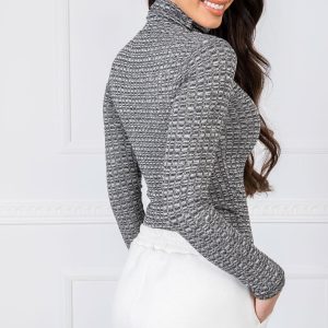 Grey BSL turtleneck blouse