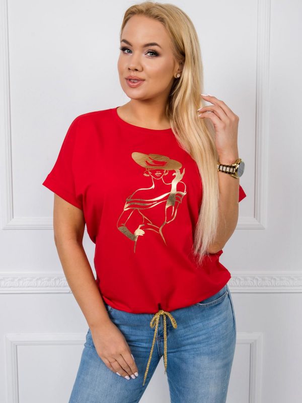 Red plus size blouse Brigitte