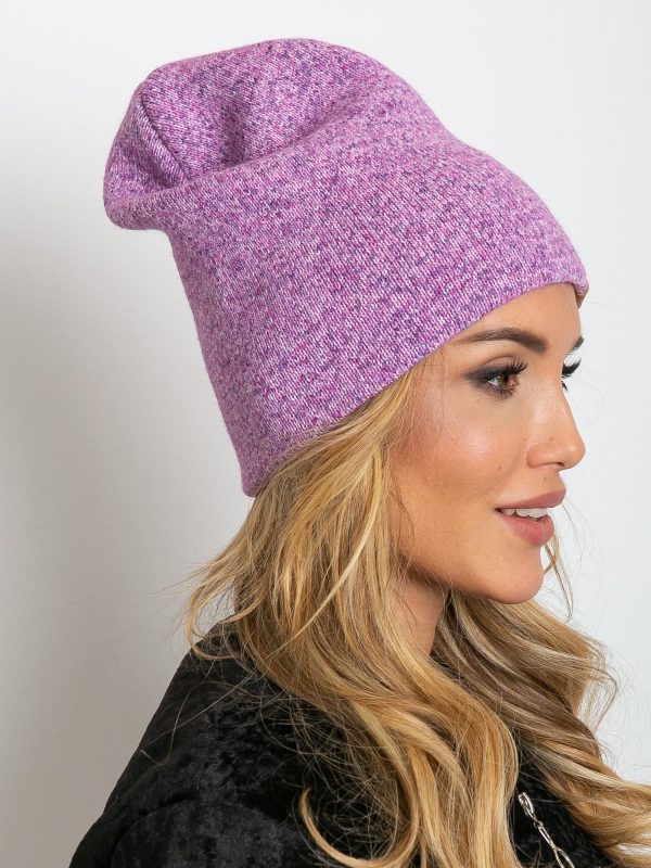 Dark purple hat with wool