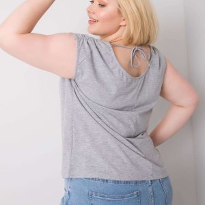 Grey melange blouse plus size Penny